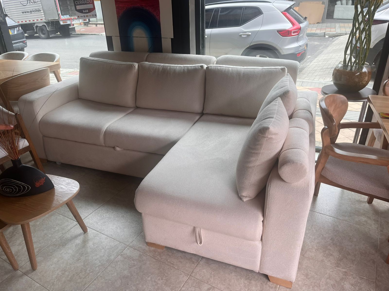 Sofá en L Marfil con Chaise